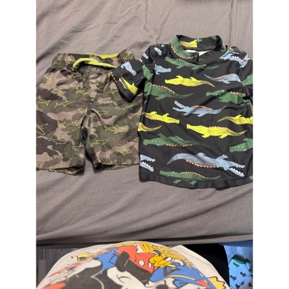 Just One You Carters Old Navy Toddler Boys Swim Set 3T Rash Guard Camo Shorts